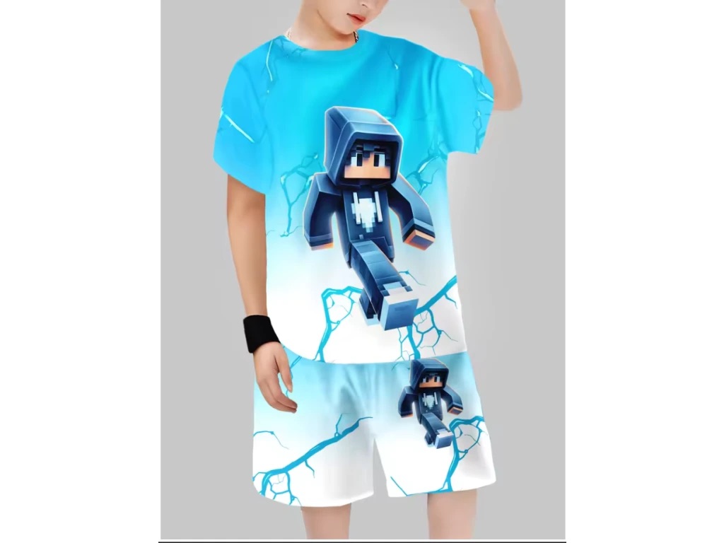 Dětský letní set Minecraft postavy - tričko + kraťasy 2